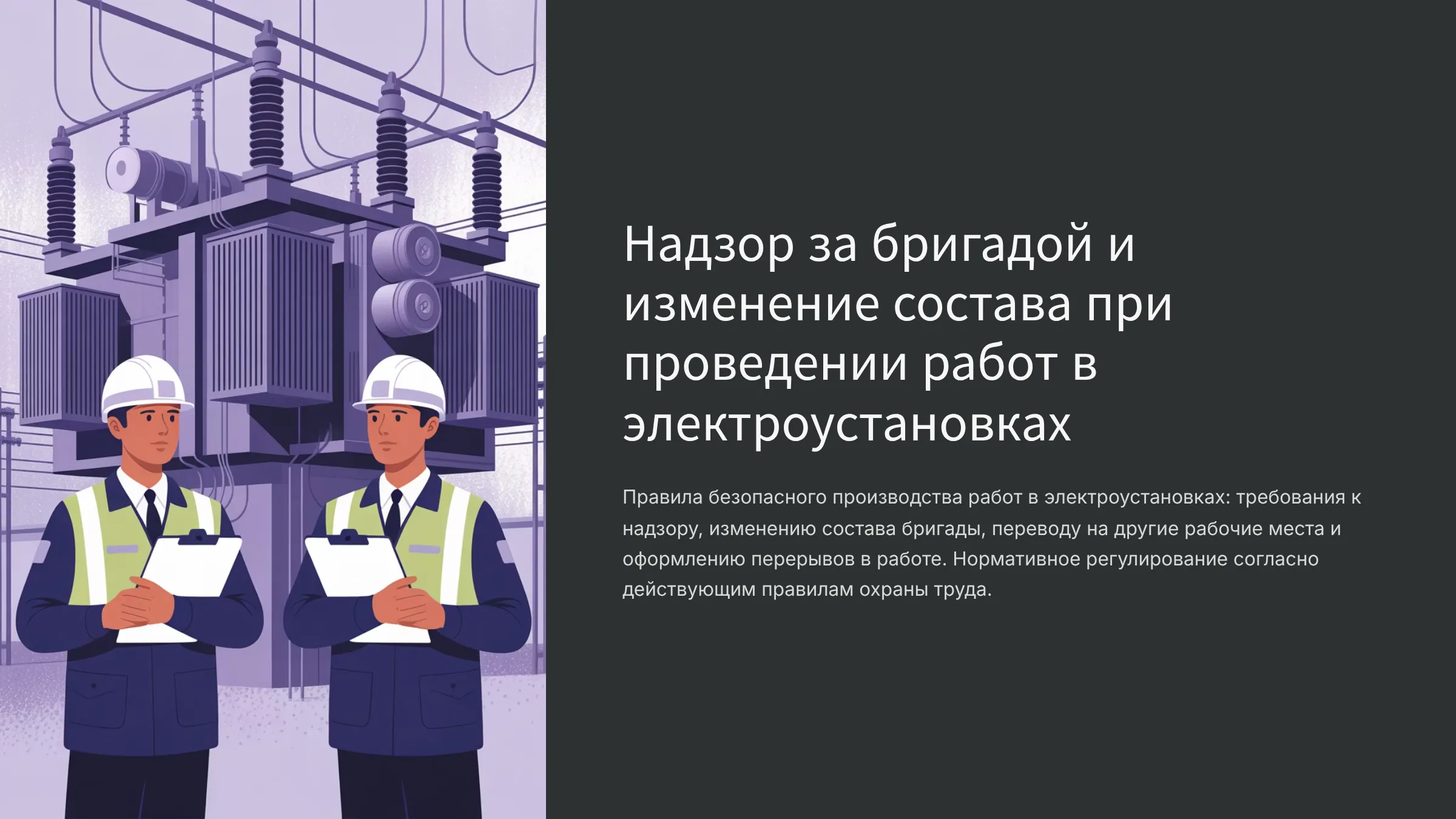Надзор за бригадой и изменения состава при проведении работ на электроустановках