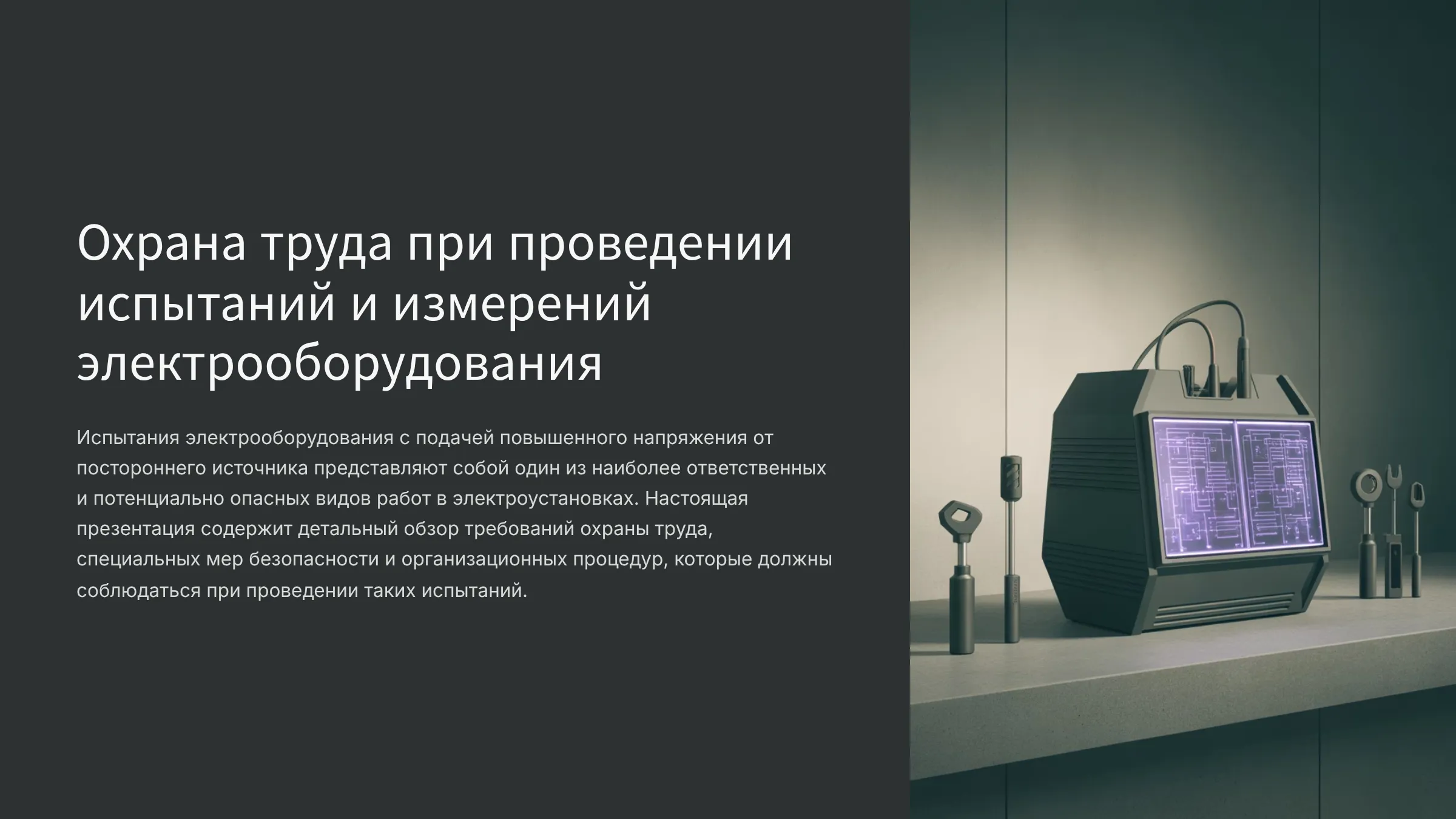 Охрана труда при проведении испытаний и измерений электрооборудования