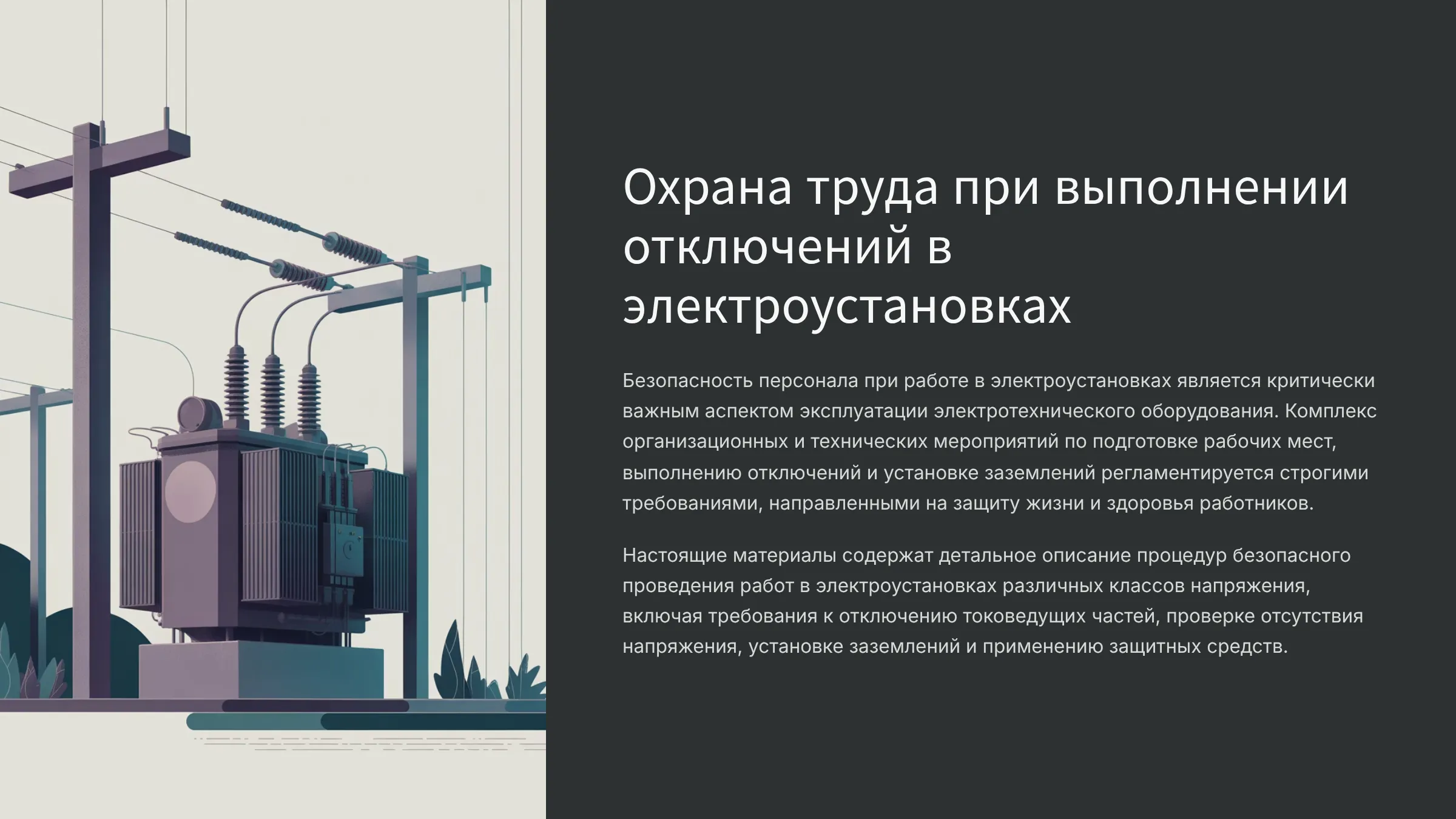 Охрана труда при выполнении отключений в электроустановках