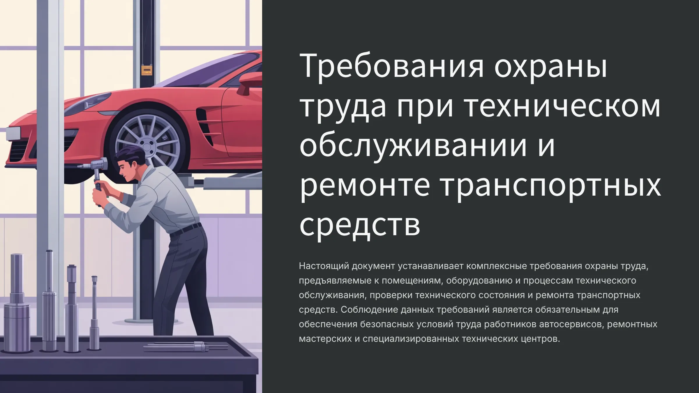 Требования охраны труда при техническом обслуживании и ремонте транспортных средств