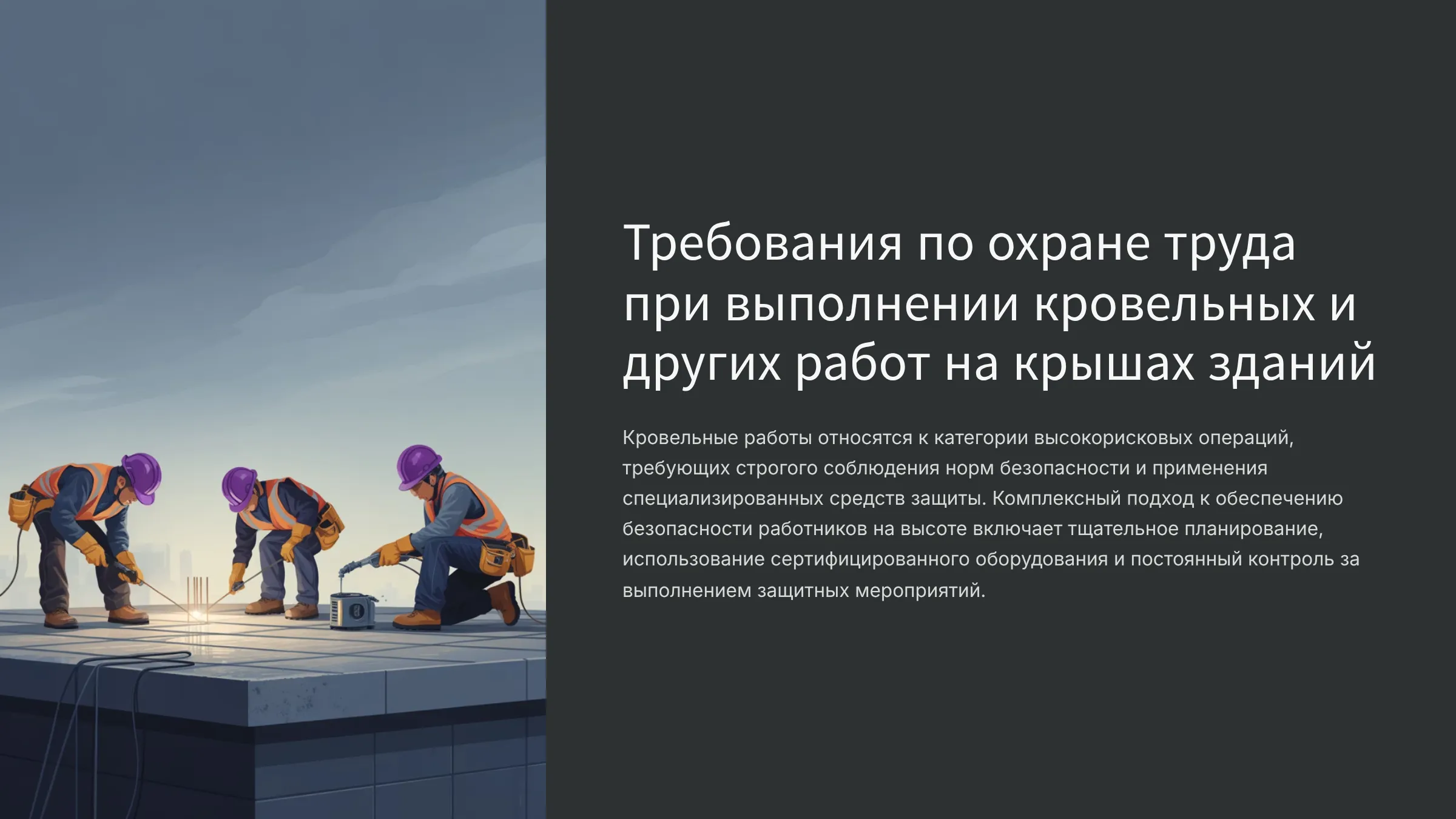 Требования по охране труда при выполнении кровельных работ